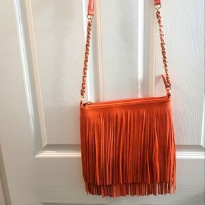 Orange Fringe Purse